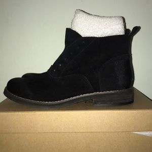 Women’s black suede booties- never worn!